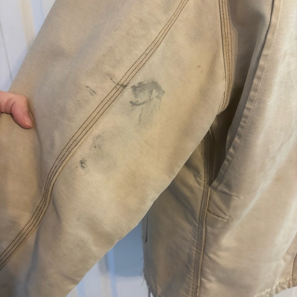 Vintage Carhartt Barn Chore wool Blanket Lined Jacket vtg wear worn men’s large - Picture 5 of 12